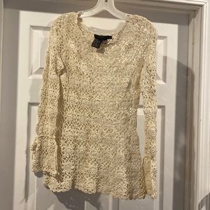 Rampage see through crocheted top.